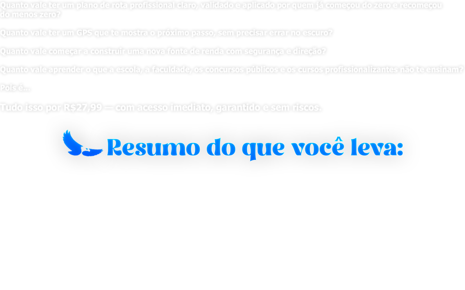 resumo do que vc leva